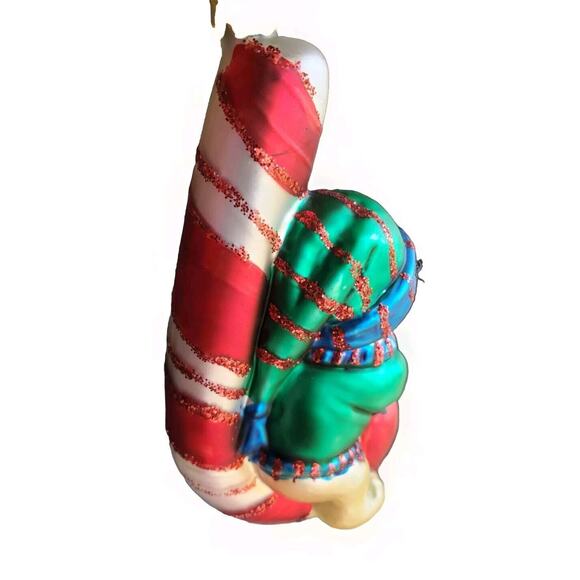 Vintage Glass Hand Mouth Blown European Style Cubby Bear by Santas Best Ornament - Picture 3 of 4